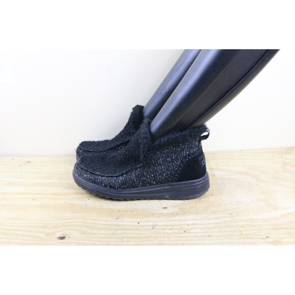 Hey Dude Boots Womens 8 Black Denny Sparkling Faux Fur Fleece Lined Ankle Bootie - Picture 1 of 8